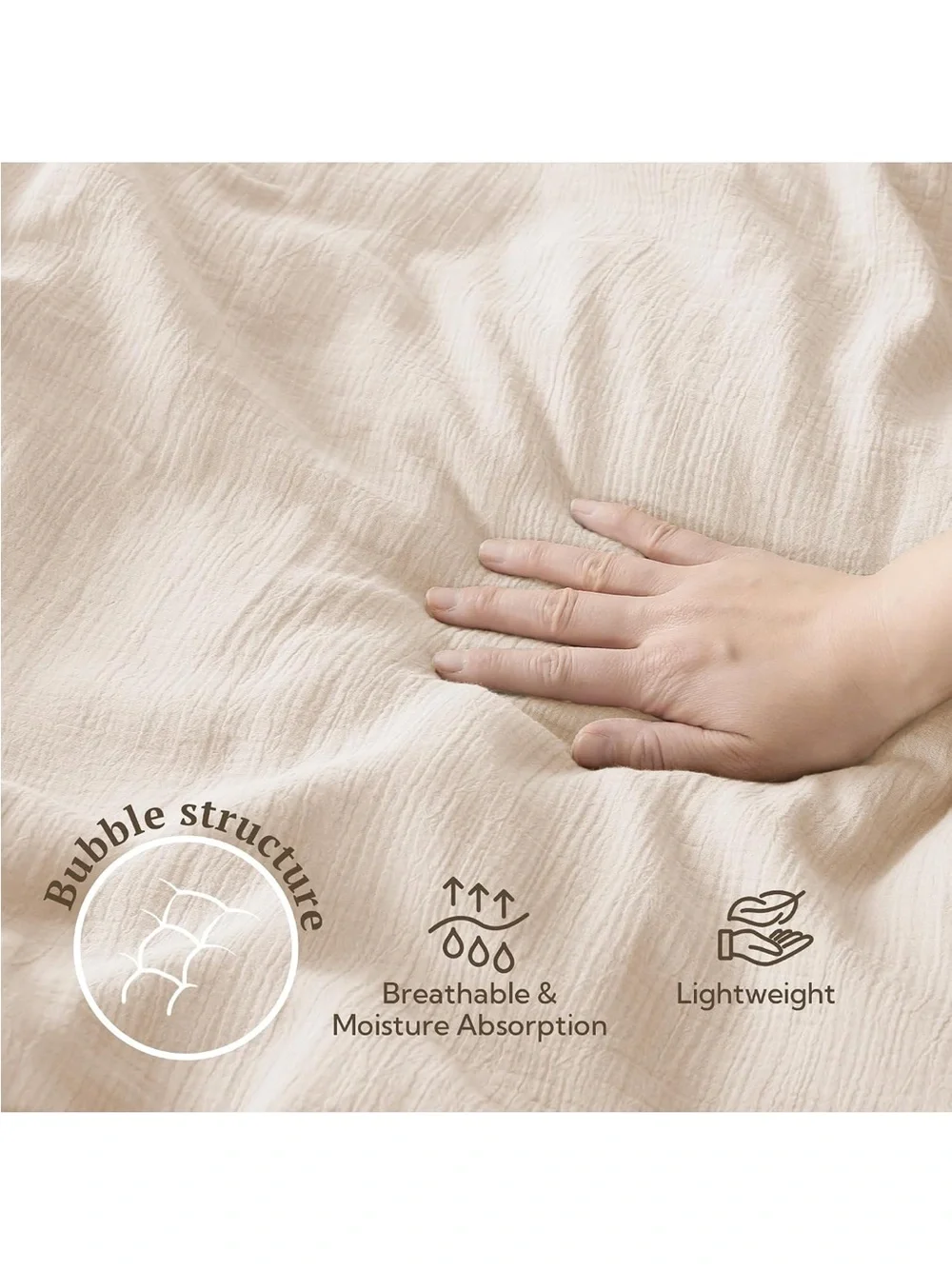 NEW MILDLY Muslin Duvet Cover Full - 100% Washed Cotton Linen Like Gauze